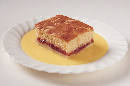 Bakewell tart and custard